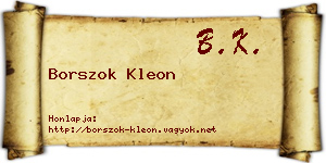 Borszok Kleon névjegykártya